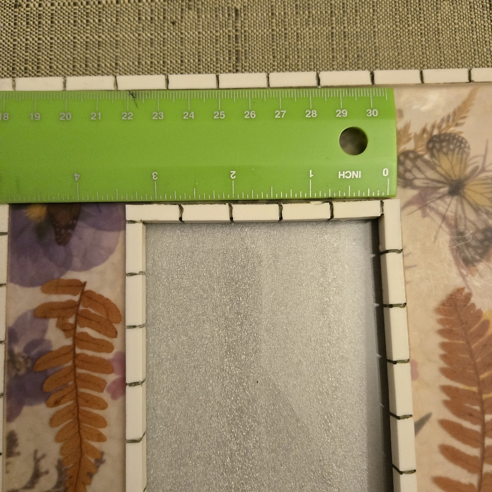 Secret Garden Frame 8.5 x 7" Resin Flower Butterflies Tile 5x3" Inset EUC‎ Table - Picture 10 of 10